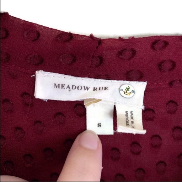 Anthropologie Meadow Rue mason silk blouse red - Picture 2 of 6